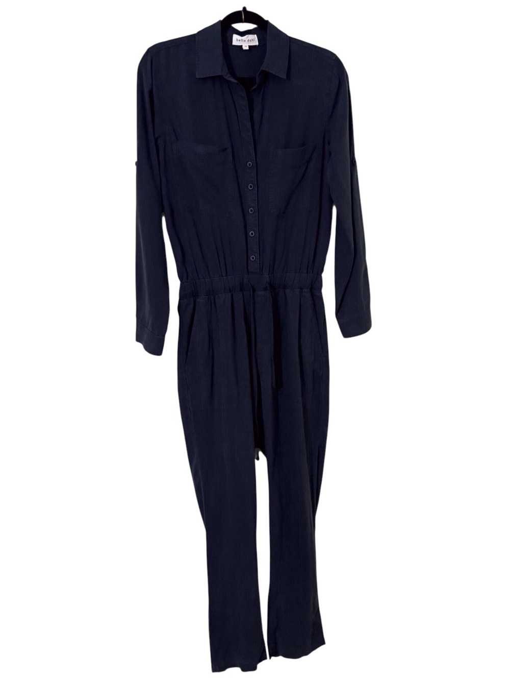 Bella Dahl Size X-Small Blue Minimalist Utility Jumpsuit Tencel Lyocell Pockets
